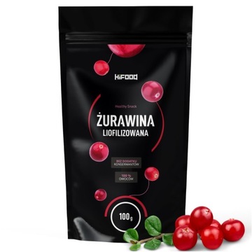 ŻURAWINA LIOFILIZOWANA 100% CAŁA 100g HiFOOD Naturalna