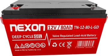 AKUMULATOR ŻELOWY GEL DEEP CYCLE NEXON 12V 80Ah Long Life