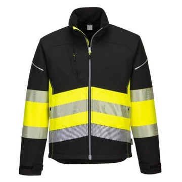 KURTKA OSTRZEGAWCZA SOFTSHELL, PW375BKY ROZMIAR XL
