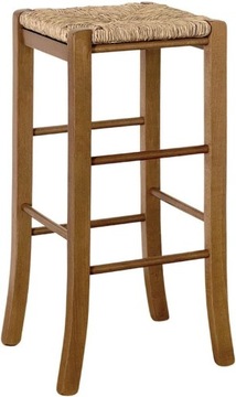 Drewniany sto?ek z kwadratowym siedzeniem s?omy h 67cm jasny orzech