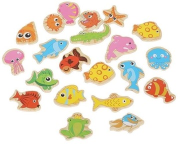 ИГРА РЫБАЛКА НА МАГНИТ, ДЕРЕВЯННАЯ ИГРУШКА-РЫБА НАВЫКА