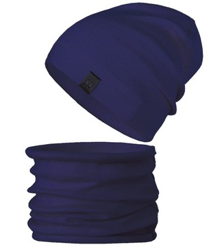 Komplet CZAPKA + TUBA komin beanie PRĄŻEK r. 50-52