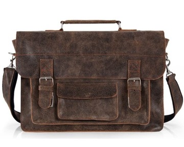 BRĄZOWA SKÓRZANA TORBA NA DOKUMENTY SOLOME LAGO 04