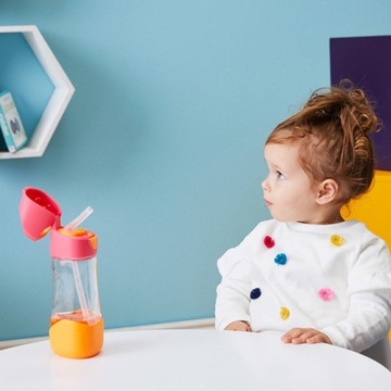 b.box Бутылка Тритан с трубочкой 450 мл клубника