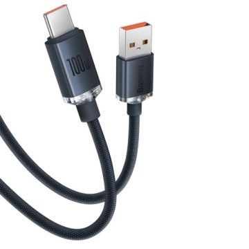 Кабель USB — Type-C, 100 Вт, 2 м, Baseus Crystal Shine, синий