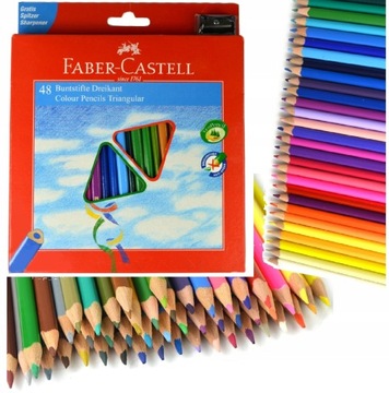 FABER-CASTELL Kredki ołówkowe trójkątne Eco 48 kol