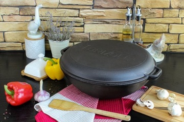 WOK żeliwny 8l z patelnią Brizoll