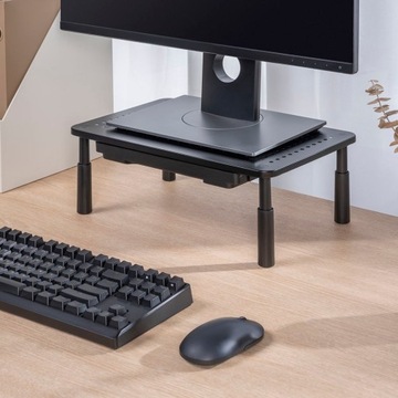 ПОДСТАВКА ДЛЯ МОНИТОРА НОУТБУКА РЕГУЛИРУЕМАЯ ЧЕРНАЯ ПОЛКА ПОДСТАВКА ДЛЯ СТОЛА