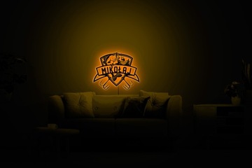 OBRAZ DREWNIANY WĘDKARZ Z TWOIM NAPISEM LED 3D