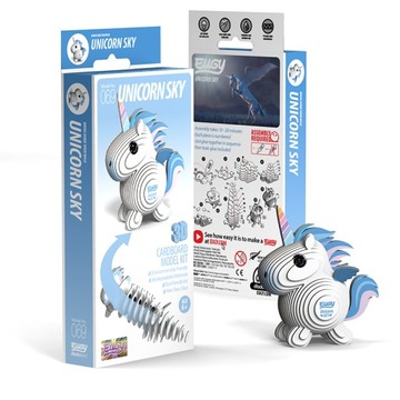 Zrób to Sam Niebieski Jednorożec Puzzle 3D Eko Edu