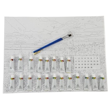 КРАСКА ПО ЦИФРАМ КАРТИНА В РАМКЕ НАБОР «Сделай сам» КИСТИ ХОЛСТ 40х50