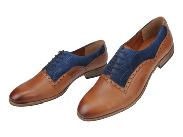 Eleganckie brązowe oxfordy smart casual G2684 nr43