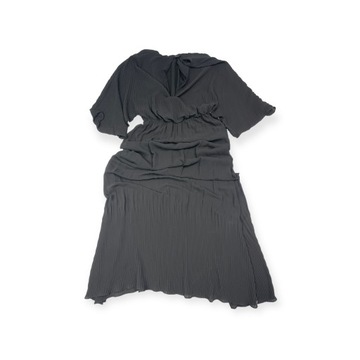 Czarna długa plisowana sukienka damska ZARA XL