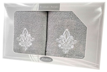 Komplet ręczników w pudełku prezent 2szt popiel 5