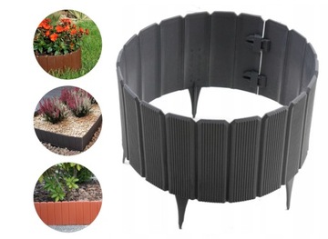 EKOPALISADA 22 cm obrzeże ROLLBORDER płotek GRAFIT