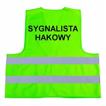 KAMIZELKA ZIELONA ODBLASKOWA HAKOWY LUB SYGNALISTA