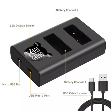 2 шт. LPE17 LP E17 LP-E17 Аккумулятор + двойной светодиод USB