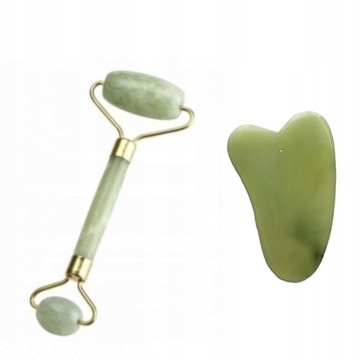 МАССАЖЕР ДЛЯ ЛИЦА НЕФРИТОВЫЙ РОЛИК + ГУА ША КОРОБКА