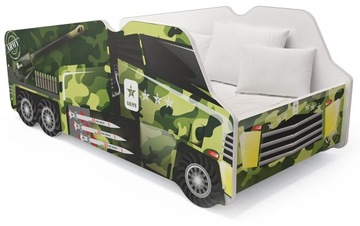 Łóżko ciężarówka 140x70 naklejka grafika + materac