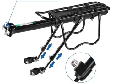 ЗАДНЕЕ БАГАЖНИК ДЛЯ ВЕЛОСИПЕДА ЗАДНИЙ АЛЮМИНИЕВЫЙ УНИВЕРСАЛЬНЫЙ DURABLE 50 КГ