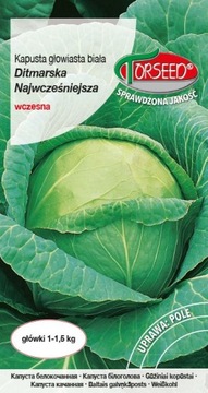 KAPUSTA GŁOWIASTA WCZESNA BIAŁA DITMARSKA nasiona 2 g