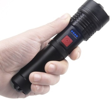 СВЕТОДИОДНЫЙ РУЧНОЙ ФОНАРИК 12ВТ ZOOM АККУМУЛЯТОР 2200мАч USB