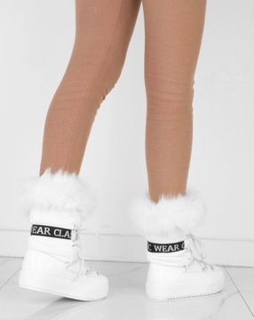 7817 БЕЛЫЕ УТЕПЛЕННЫЕ СНЕЖНЫЕ БОТИНКИ НА МЕХЕ ЗИМА 41