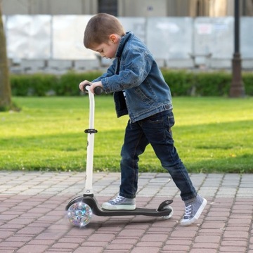 Самокат-балансир TRINGO трехколесный, 3-8 лет - черный + светящиеся светодиодные колеса