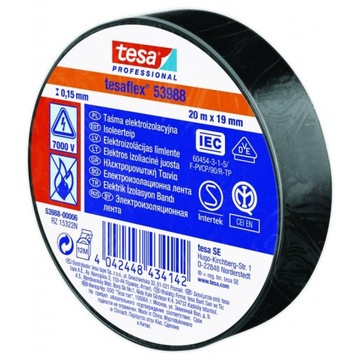 Taśma izolacyjna Tesa 53988-00006-00 53988 czarna 19mm x 20m,