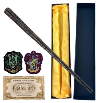 RÓŻDŻKA HARRY POTTER SYRIUSZ BLACK METALOWY RDZEŃ BILET HOGWART EMBLEMATY