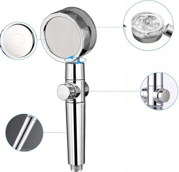 Душевая трубка с турбинным шлангом, регулируемая, серебристая VIP SET