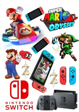 Принт WAVES для торта NINTENDO, большой набор