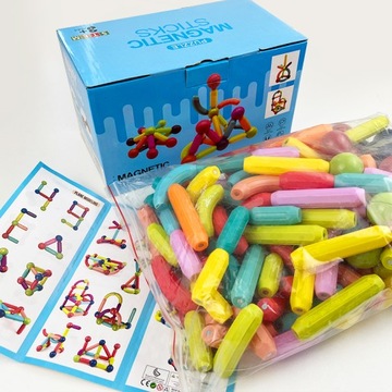БОЛЬШИЕ МАГНИТНЫЕ БЛОКИ МАГНИТНЫЕ ПАЛОЧКИ XXL 128 шт.