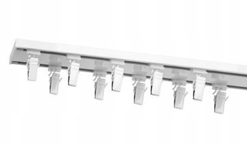 KARNISZ SZYNA SUFITOWA ALUMINIOWA PODWÓJNA SLIM 200 cm z żabka/agrafka