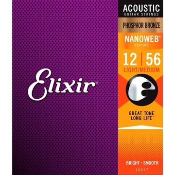 Struny Elixir 16077 Nanoweb Light/Medium 12-56