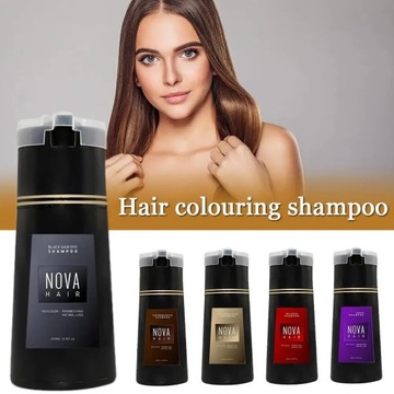 Nova Hair Dying Шампунь для ухода за волосами 3 в 1 Натуральный, быстрый