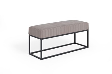 Ławka pufa tapicerowana 2 loft metalowy CZARNY stelaż. Tkanina POSO 110cm