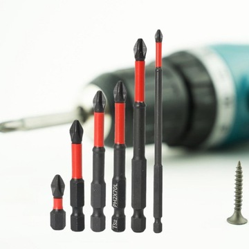Набор из 6 ударных бит Phillips для отверток Phillips для автомобильных дрелей