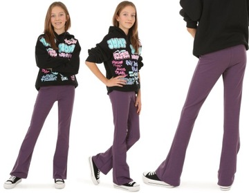 Legginsy FLARE, dzwony - 170 JAGODOWY