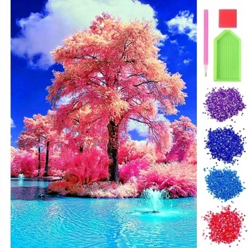 HAFT DIAMENTOWY MOZAIKA DIAMENTOWA 5D DRZEWA