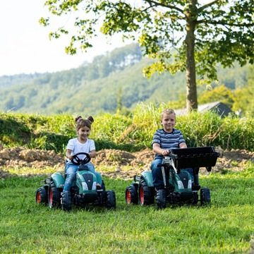 DUŻY TRAKTOR LANDER DLA DZIECI NA PEDAŁY Z PRZYCZEPĄ KLAKSON OD 3 LAT FALK