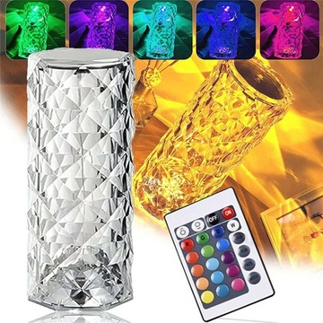 КРИСТАЛЛ СВЕТОДИОДНАЯ RGB ЛАМПА СИЯЮЩАЯ РОЗА ПУЛЬТ ДИСТАНЦИОННОГО УПРАВЛЕНИЯ USB-C СЕНСОРНЫЙ, 16 ЦВЕТОВ