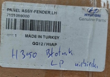 HYUNDAI H350 I BLATNÍK LEVÝ PŘEDNÍ BARVA MODRÝ