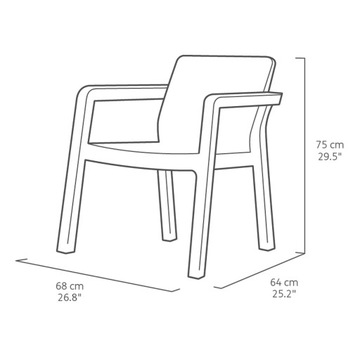 Комплект садовой мебели: стол + 2 стула, террасный комплект из техноротанга KETER.