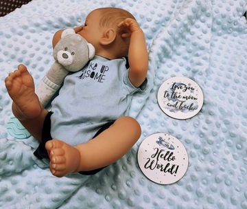 Tabliczki karty do zdjęć Pierwszy rok życia na prezent babyshower 15 SZTUK