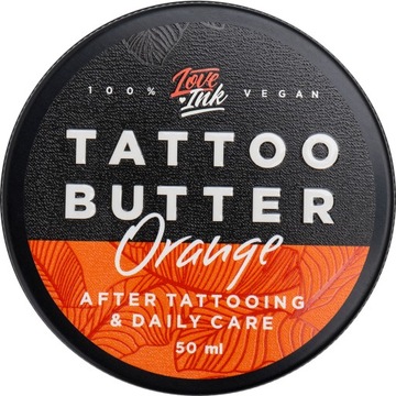 Krem masło do PIELĘGNACJI TATUAŻU ORANGE 50 ml LOVEINK TATTOO BUTTER Vegan