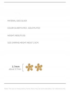 HI MAN Корейский маленький цветок из серебра 925 пробы