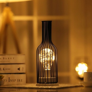 Retro żelazna lampka nocna, kreatywna lampa stołow