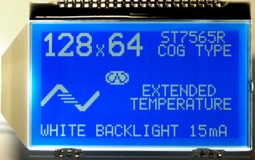 ART LCD 128x64-CF COG LED White/Blue 3V ST7565R