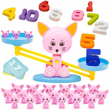 Gra Nauka Liczenia - Równoważnia Waga Szalkowa Kot - Frog Balance